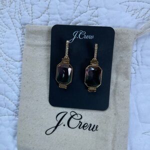 J. Crew Gold and pink/green Gem Earrings